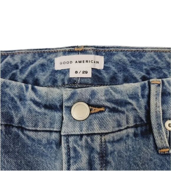 NEW Good American Good Classic Twisted Slit Split Ankle Denim Med Wash Size 8/29 - Picture 7 of 12